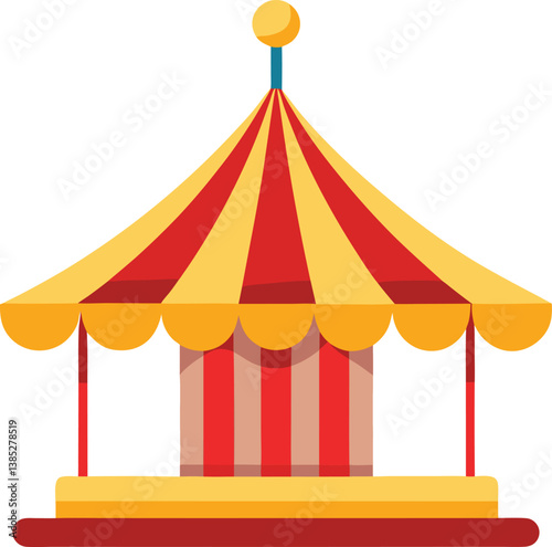 Striped circus tent vector, a fun carnival event illustration