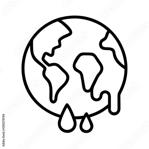 Melting earth globe vector illustration for climate change and global warming awareness campaign design element