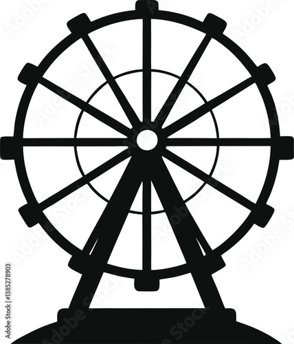 Ferris wheel silhouette vector art illustration