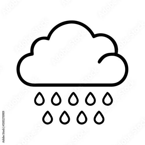 Cloud with rain drops icon vector illustration simple weather forecast storm rainfall precipitation climate 