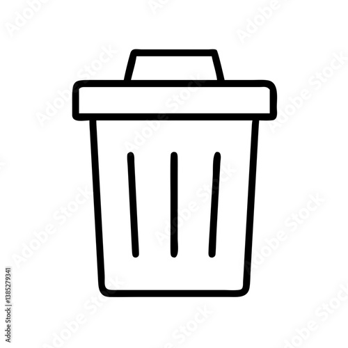 Trash can icon vector image illustration clipart garbage bin waste container delete recycle symbol isolated 