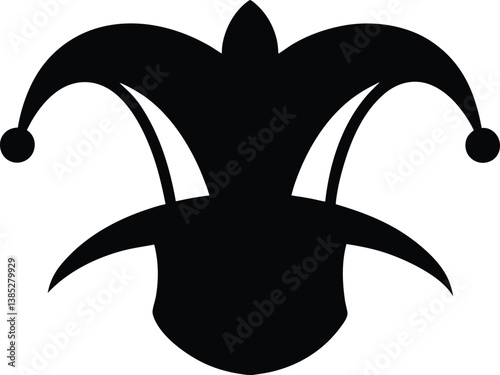 Joker hat silhouette vector art