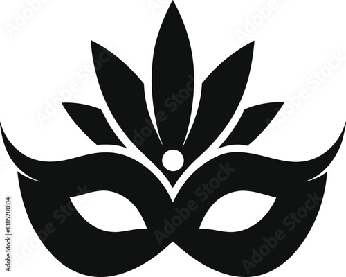 Mardi gras carnival mask silhouette vector art