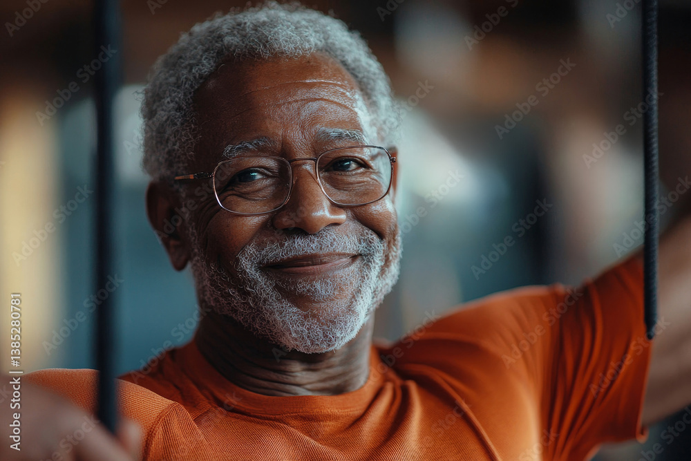 Happy senior people doing exercises in gym to stay fit, Generative AI Happy senior people doing exercises in gym to stay fit, Generative AI