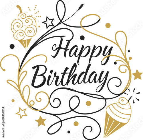 Luxury Golden 3D Happy Birthday Designs to Celebrate in Style