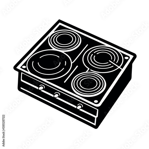Silhouette Stove Top Vector for Designers

