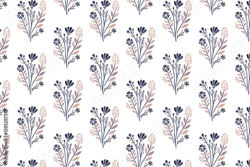 botanical seamless pattern with decorative garden florals and foliage repetition for stylish packaging and fabric

