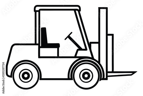 Forklift truck vector silhouette, Collection of forklift truck silhouette vector illustration, Happy Labor Day silhouette