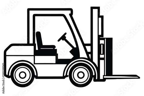 Forklift truck vector silhouette, Collection of forklift truck silhouette vector illustration, Happy Labor Day silhouette