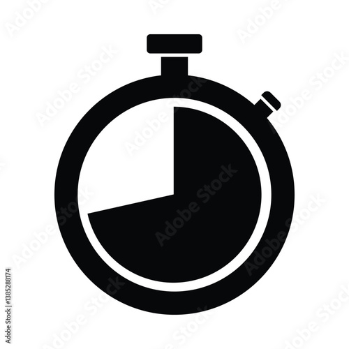 Simple stopwatch icon showing partial time elapsed.