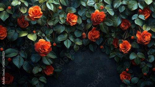 A Dark Romantic Garden: Enchanting Orange Roses