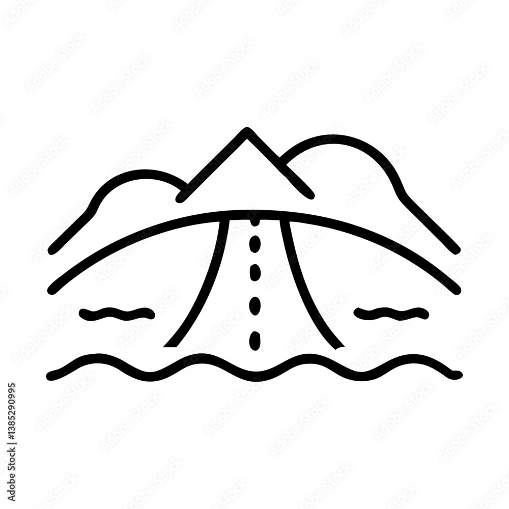 Fototapeta premium coastal-road flat vector