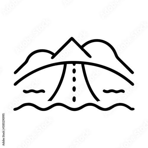 coastal-road flat vector