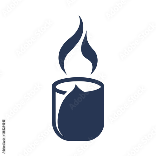 Burning Candle Icon Simple, Elegant, and Symbolic Design