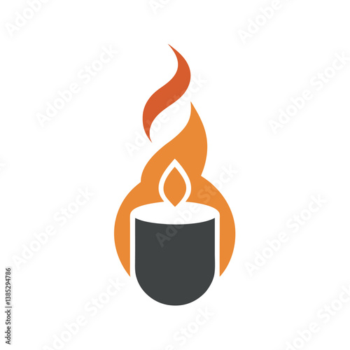 Abstract Candle Flame Logo Design Simple, Elegant, and Modern