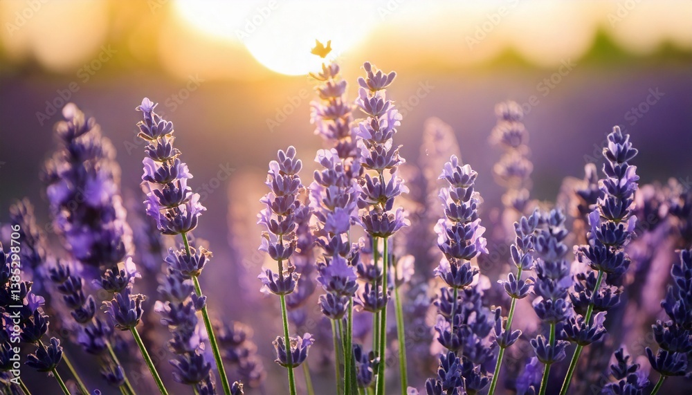 Fototapeta premium ラベンダーの花の風景、フォトジェニックで美しい花