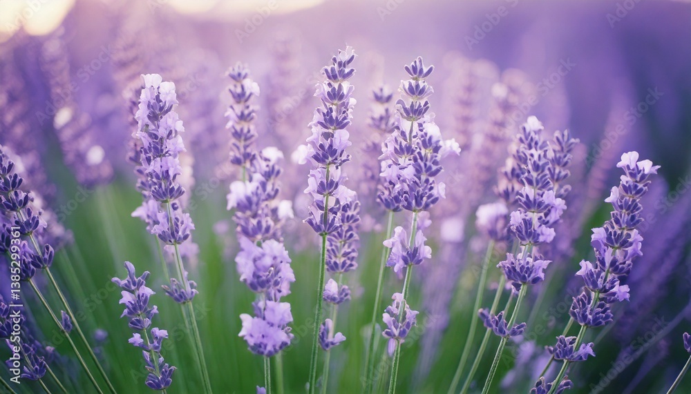 Obraz premium ラベンダーの花の風景、フォトジェニックで美しい花