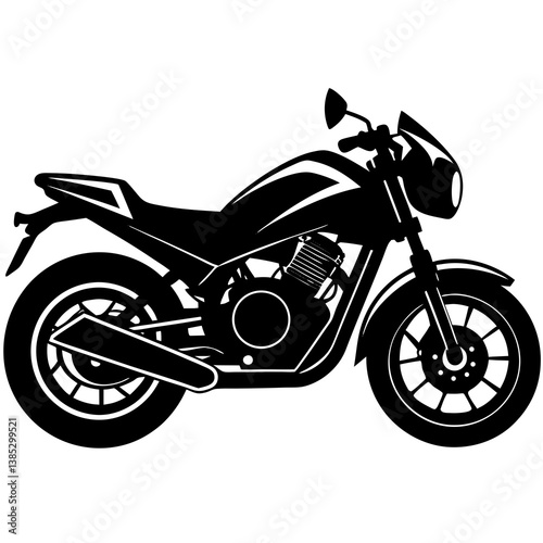 A vector silhouette of a modern motorcycle 