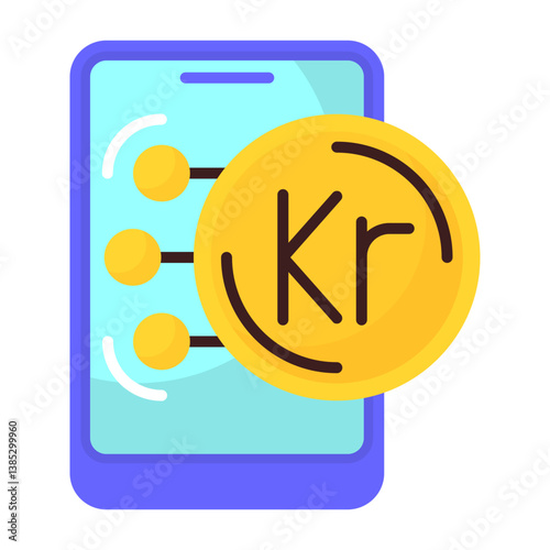Swedish Krona Flat Icon
