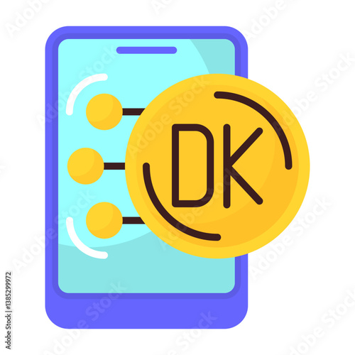 Danish Krone Flat Icon