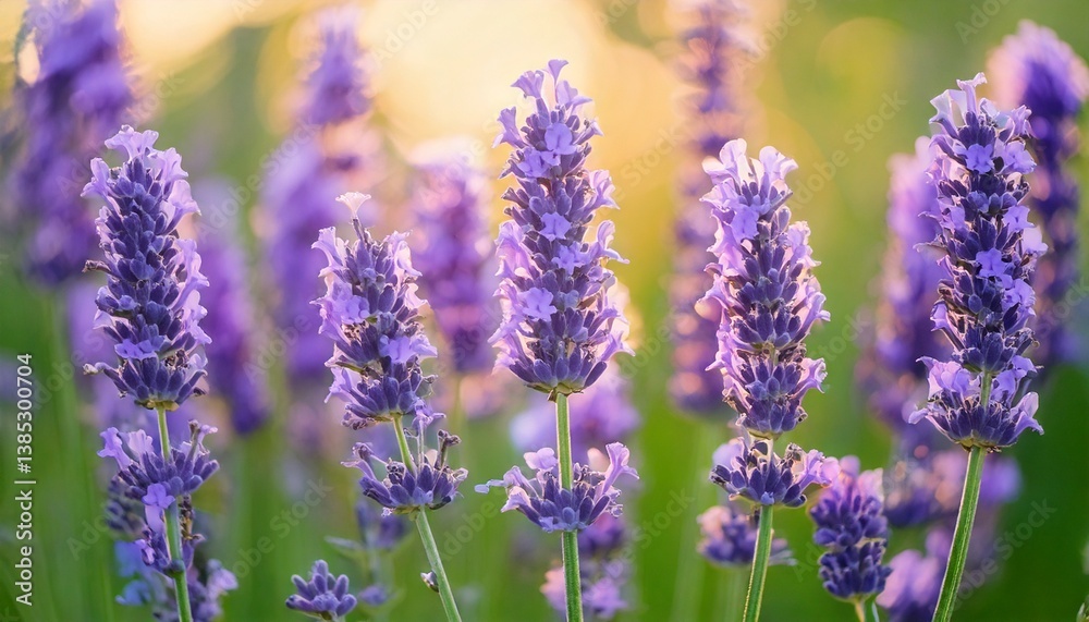 Obraz premium ラベンダーの花の風景、フォトジェニックで美しい花