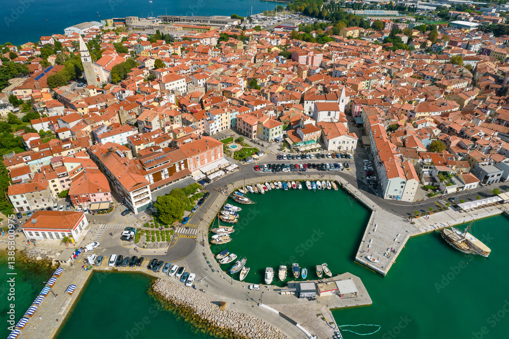 Picturesque Izola town at Adriatic sea coast, Istria region, Slovenia.