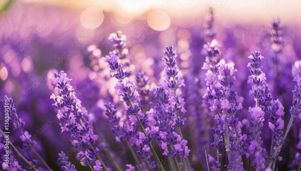 Fototapeta premium ラベンダーの花の風景、フォトジェニックで美しい花