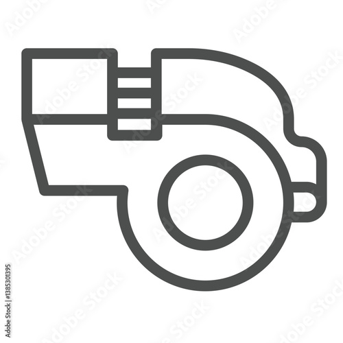 Whistle line icon, sport concept. Vector graphics. Referee whistle for judgement, tool sign on white background, outline style icon for mobile or web design.