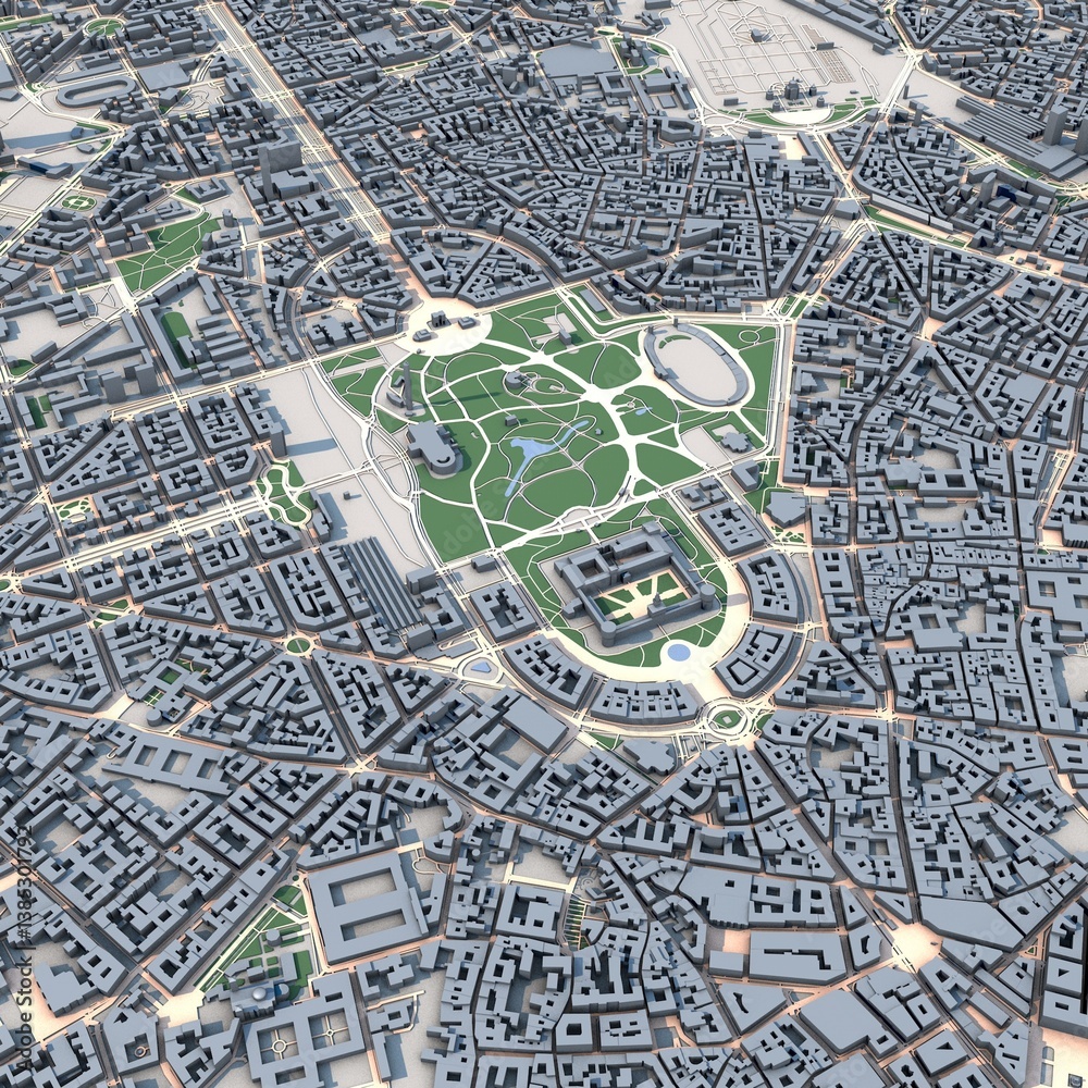 Fototapeta premium Milan City Italy Map, 3D Rendering