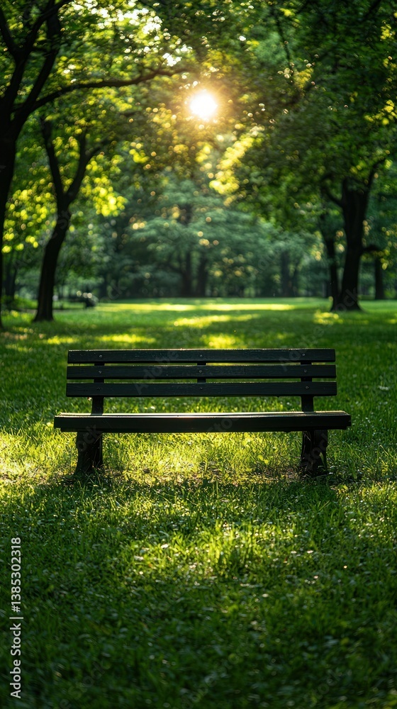 Serene Park Bench at Sunset: A Peaceful Escape Serene Park Bench at Sunset: A Peaceful Escape
