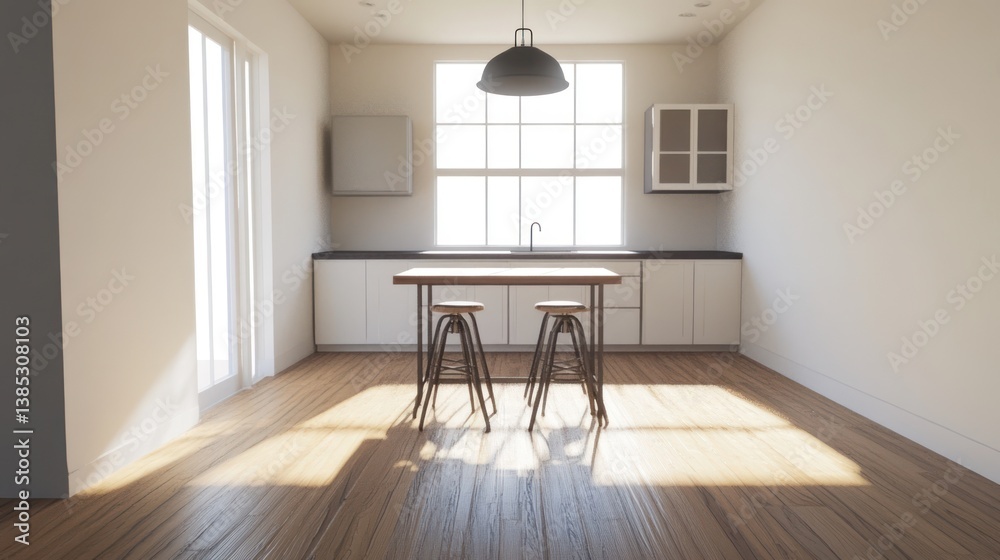 Fototapeta premium Modern kitchen interior, bright, spacious