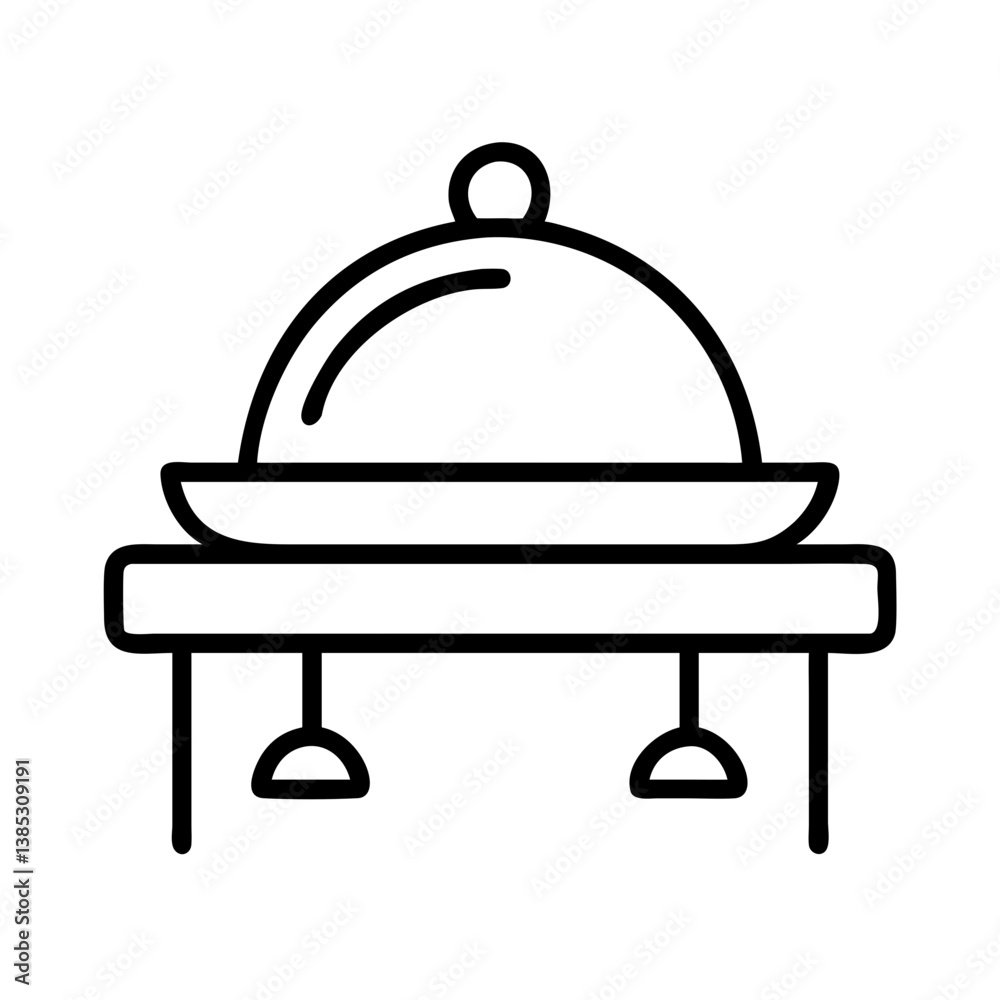Obraz premium Elegant food warmer buffet server chafing dish for catering events and restaurant service line equipment
