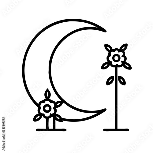wedding arch with flowers line art drawing Vector SVG
