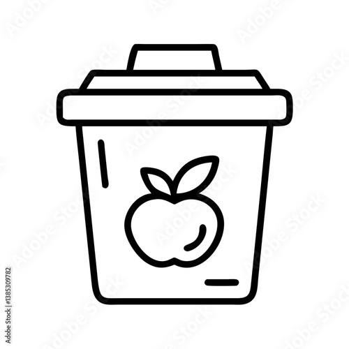 Apple container lunchbox vector icon illustration for food storage and school lunch solutions design
