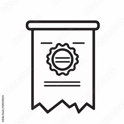 Receipt displays rosette detail in outline style representation simple minimal