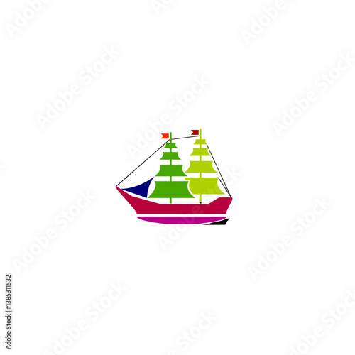 ship on a white background