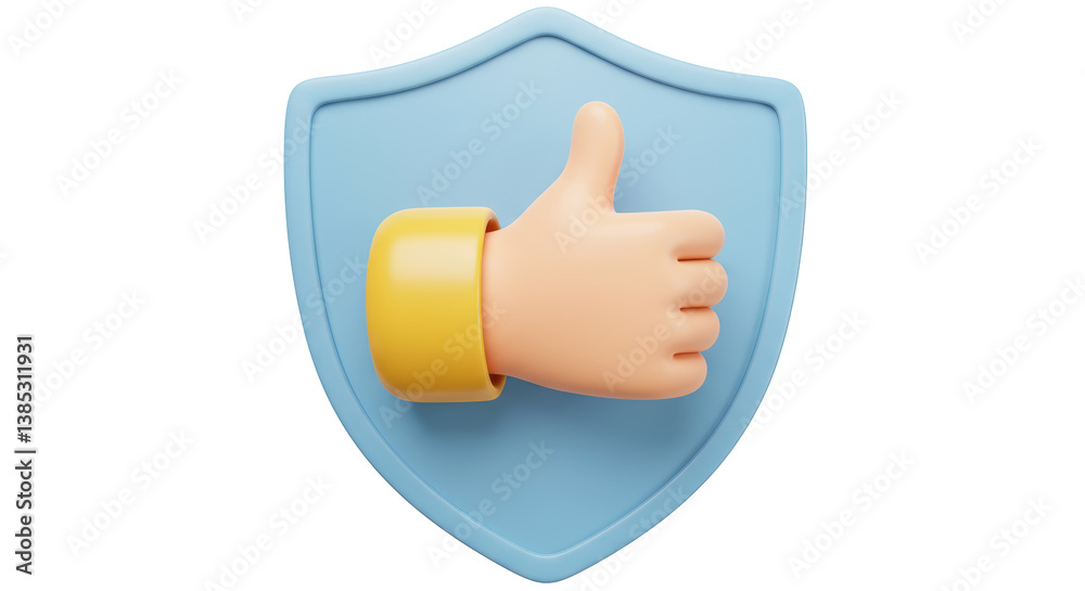 Isolated Shield with Thumbs Up Isolated Shield with Thumbs Up