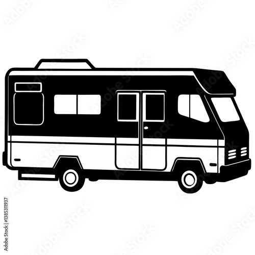 A vector silhouette of a motorhome