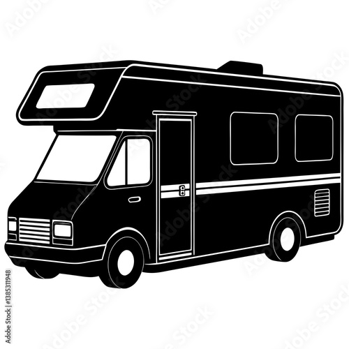 A vector silhouette of a motorhome