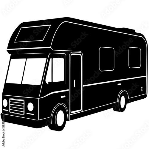 A vector silhouette of a motorhome