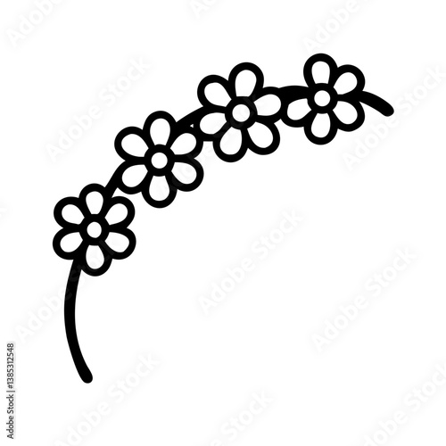 flower headband for a woman Vector SVG