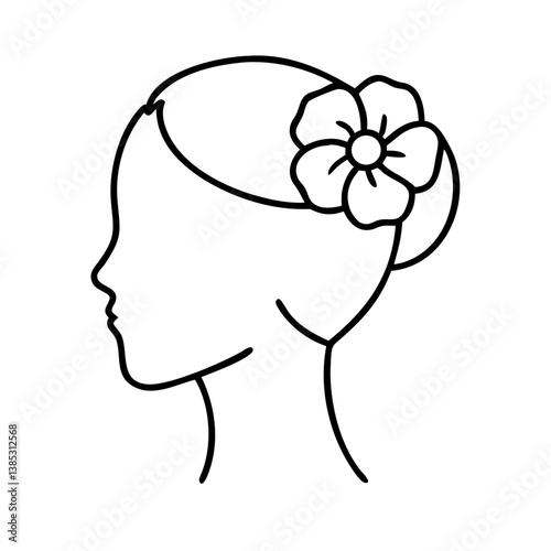 flower headband for a woman Vector SVG