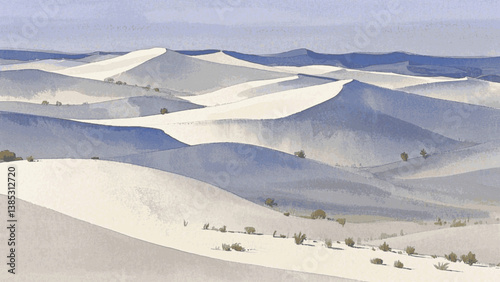 Oasis of brushstrokes desert isolated watercolor vector illustration svg