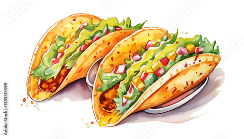 Tacos illustration on a transparent background.