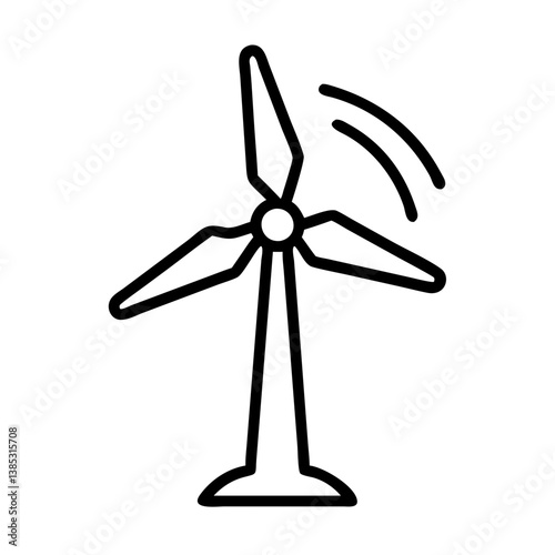 Wind energy icon with three blades, symbolizing renewable energy and sustainability