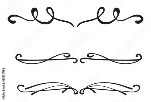 Set hand drawn ornament divider collection