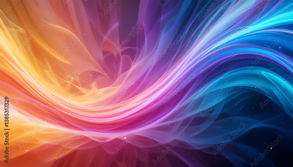 Fototapeta premium A vibrant abstract background with swirling gradients of neon colors, smooth transitions, and a futuristic glow, perfect for digital designs.