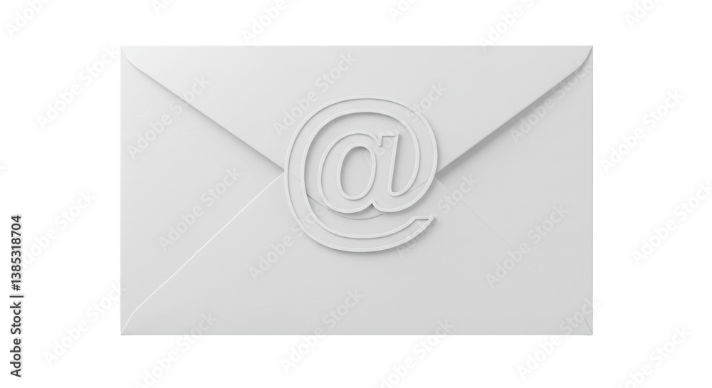 Isolated White Envelope with Email Symbol Isolated White Envelope with Email Symbol