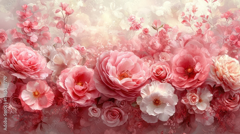 Pink floral arrangement, background, wallpaper, artistic design, for home decor Pink floral arrangement, background, wallpaper, artistic design, for home decor