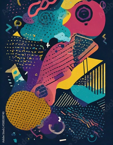 Abstract Geometric Shapes Background – Memphis Style, Bold Colors and Clean Vector Feel
